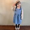 Vestido Jeans para Meninas Vestido Colete de Outono Infantil 2026 Novo Estiloso Primavera, Outono e Verão Vestido Princesa para Bebê