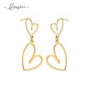 Joyería vintage de la Edad Media Estilo Palacio calado tamaño aretes encantadores mujer acero inoxidable oro 18K aretes irregulares