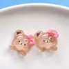 Acessórios fofos de resina de urso marrom transparente diy joias de gel de creme grampo de cabelo capa de celular adesivo para carro elétrico