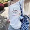 Camiseta de Manga Corta con Hombro Asimétrico para Mujer, Estilo Nuevo Verano 2026, Adelgazante, Sensación Holgada y Relajada, Top de Media Manga, Estilo Pura Pasión