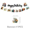 Libros Retro Suministros para Fiestas Diseño de Eventos Props Vajilla para Fiestas Platos de Papel Servilletas de Papel Mesa Lectura en Grupo Decoración de Diseño