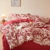 Categoría Madre y Bebé 100% Algodón Cepillado Estilo Retro Europeo Juego de Cuatro Piezas para Cama de Adulto Juego de Tres Piezas para Cama de Dormitorio Estudiantil
