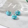 Qiyuyuan bolinhas florais internas esmalte colorido contas com furo grande contas soltas acessórios para joias DIY feitas à mão Pulseira Panjia Acessórios Atacado