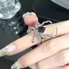 Anel de Dedo Aranha Gema Preta Retrô Escuro Design de Nicho Anel de Personalidade Aberta Estilo Frio de Alta Qualidade Moda