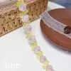 Renda bordada colorida à base de água, estilo étnico, com cor degradê e flores contrastantes, suporta comércio exterior e pedidos personalizados