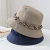 Sombrero de Pescador a Cuadros Estilo Coreano con Adorno de Encaje para Mujer, Dulce y Versátil para Primavera y Verano, Hace que la Cara Parezca Más Pequeña, Sombrero de Cubo Protector Solar, Sombrero de Cubo para un Look Sin Maquillaje