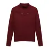 Elegante y versátil top cálido, nueva moda de otoño e invierno, camiseta básica para mujer, elegante cuello semi-alto, manga larga