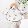 Baberos para Bebé, Batas de Comida para Bebé, Baberos Impermeables para Niños de Todas las Estaciones con Bolsillos para Alimentos Complementarios de Arroz, Baberos a Prueba de Aceite y Suciedad para Primavera y Otoño, Estéreo