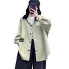 Gabardina de color contrastante abrigo camisa mujer 2025 primavera nuevo coreano literario suelto etiqueta talla grande manga larga top