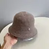 Sombrero de Cúpula de Lana Lisa de Color Sólido para Mujer Estilo Coreano Casual Artístico con Ala Cosida Sombrero de Cubo Cálido
