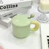 Caneca de leite-fufu para dropshipping com tampa e colher, caneca de café de cerâmica fofa de alto valor para meninas, adequada para casais e uso no escritório