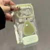 Soporte de espejo con pegatina de fruta se vuelve instantáneamente adecuado para el teléfono Apple 17 iphone 16promax funda arcoíris color caramelo