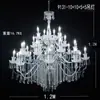Nuevo Salón de Bodas Hierro Forjado Galvanizado Cristal Acrílico Araña Iluminación Accesorios de Boda Cadena de Perlas Araña de Vestíbulo de Hotel