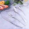 Kaya Juego de Cubiertos de Acero Inoxidable de Alta Gama Cola de Pez Chapado en Oro kaya Cuchillo, Tenedor y Cuchara Cucharilla Cubiertos Occidentales Juego de Cuatro Piezas Creativo