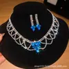 ¡Precioso y deslumbrante! Collar con colgante de flor de circón y gota de agua, cadena para la clavícula estilo corte vintage, joyería de lujo ligero y sensación de alta gama