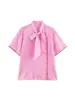 Comercio Electrónico Transfronterizo Ropa de Mujer 2026 Verano Nuevo Moda Europea Americana Camisa Rayada con Lazo Top 3076828