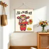 Pintura en Rollo del Dios de la Riqueza - Arte en Rollo de Tela Festivo Estilo Chino Nuevo para Entrada, Sala de Estar, Fachada de Tienda - Pintura Decorativa con Significado de Atracción de Riqueza