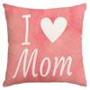 Funda de Almohada de Flores Rosas de Venta Caliente Transfronteriza Elementos de Letras Lindos para el Día de la Madre Funda de Almohada Material de Lino