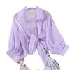 Chal Pequeño de Chifón Estilo Coreano Verano Combinación Universal Pequeña Prenda Exterior Ropa de Protección Solar de Verano Cárdigan para Mujer Chaleco Exterior Camisa Delgada