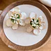 Brincos Artísticos Retrô de Prata com Gotejamento de Óleo em Forma de Flor, Brincos Elegantes Estilo Palácio Reforçados, Luxo Leve, Alta Qualidade, Acessórios de Orelha Exquisitos