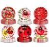 Bp022 Platos de Papel Mariquita de Siete Estrellas Vajilla para Fiesta Navideña para 8 Personas Decoración de Insecto Mariquita Plato de Papel Desechable
