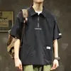 Camisa de Béisbol de Manga Corta para Hombre, Marca de Verano Ins de Moda, Camiseta Retro Holgada con Sentido del Diseño, Cuello de Camisa