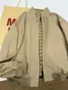 Chaqueta Harrington Cremallera Beige Oscuro para Hombre Primavera/Otoño Fresca Elegante Ajuste de Alta Gama Hombro Normal Chaqueta de Béisbol Top para Exteriores