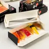 Caja de embalaje personalizada de sushi desechable con ventana, caja de embalaje plegable con tapa abatible integrada, caja para hornear pasteles