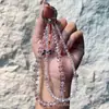 Cadena de Teléfono de Cristal con Rueda de Alta Transparencia de Verano Funda de Teléfono de Aleación Linda con Lazo Correa Doble Capa Correa Hecha a Mano