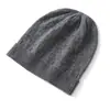 Cachemira Otoño/Invierno 2026 Nuevo Sombrero de Punto Cálido de Color Sólido de Alta Gama para Mujer, Moda Pesado Cuadros Casual con Dobladillo