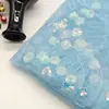 Tela de Bordado de Malla con Lentejuelas y Patrón de Flor de Cinco Pétalos, Multicolor, Accesorios Decorativos para Faldas, Bolsos y Empeines de Zapatos