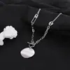 Cadena para Suéter Colgante Cadena para el Cuello Cadena para la Clavícula Collar de Mujer de Moda Estilo Minimalista Hebilla Ot Ins Hip-Hop Letra Estilo Largo
