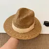 Sombrero de Paja Hueco Estilo Francés Estilo Old Money para Mujer Sombrero de Sol para Vacaciones de Verano en la Costa Sombrero de Playa Panama