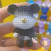 Chaveiro de Urso de Lã de Resina Desenho Animado Criativo Casal Mochila Escolar Celebridade da Internet Urso Pingente Feminino Requintado Chaveiro de Carro