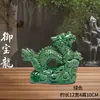 Adornos de Dragón de Cerámica Tang Sancai Decoraciones para el Hogar Artesanías de Dragón del Zodiaco Decoración de Sala de Estar Dragón Azul Regalo de Inauguración