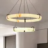 Lámpara de araña para sala de estar estilo francés, Lámpara de araña artística minimalista de diseñador imitación mármol, Lámpara de araña redonda para comedor de hotel, villa, dormitorio