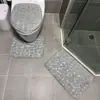 Dropshipping Transfronteiriço Veludo Coral Relevo Pedrinhas Pedra Pequena Capachos Banheiro Cor Sólida Tapetes de Piso Entrega Direta da Fábrica