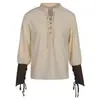 Ropa Nueva Estilo Primavera y Otoño 2026 Camisa Gótica Medieval para Hombre Capa Interior para Mujer Top de Color Sólido Manga Larga Ropa de Comercio Exterior