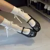 Zapatos Planos de Cuero con Lazo para Mujer, Estilo Chanel, Nuevo Modelo Primavera/Verano 2026, Adecuados para Usar con Faldas, Zapatos Elegantes de una Sola Hebilla Mary Jane