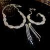 Collar Geométrico Exagerado con Incrustaciones de Diamantes Europeos y Americanos Juego de Tres Piezas Moda Nicho Cadena Clavicular Collar Elegante de Lujo Ligero de Alta Gama para Mujeres