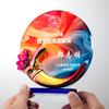 Trofeo de Cristal Colorido con Impresión a Color Tamaño Pulgar, Premio Conmemorativo de Equipo de Reunión Anual de Alta Gama para Empleados Destacados, Grabado y Personalización