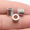 8.1X8X7.9Mm, Diámetro del Agujero Aproximadamente 4.5mm, 1.6g, Color Plata Antigua, Cuentas Espaciadoras Texturizadas, Cuentas con Agujero Grande, Cuentas para Rastas