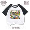 Nova Caixa de Ritmo Roupas Sprunki Crianças Camiseta de Manga Curta Verão Estilo Coreano Meninos e Meninas Tamanhos Médio e Grande Tops com Combinação de Cores