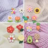 Flor de Color Resina Cactus Aguacate Zanahoria Colgante DIY Pendientes Hechos a Mano Llavero Accesorios Colgante