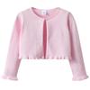 Chal de punto cruzado de una pieza con botón oculto para niña, cárdigan de punto de algodón para niños pequeños y medianos, suéter abrigo de princesa para primavera y otoño, camisa para aire acondicionado