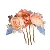 Accesorio para el Cabello Estilo Dinastía Tang Hanfu de Iman, Peine Floral de Gasa de Seda, Adorno Súper Hada Estilo Antiguo, Elegante Peine Pin