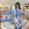 Kimono Nuevo Estilo al por Mayor Labubu Conjunto de Tres Piezas Pijamas Populares para Mujer Verano Comercio Exterior Transfronterizo Sudeste Asiático Ropa de Casa