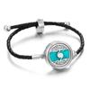 Pulseira de Óleo Essencial de Aromaterapia de Venda Quente Transfronteiriça Liga Difusor de Perfume Pulseira Corda Pulseira de Couro Preto para Homens e Mulheres