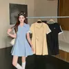 Vestido Delgado de Verano 2026 Nuevo Talla Grande con Cintura Fruncida y Volantes Falda Línea A Petite Deseo Puro