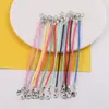 Corrente de Corda de Cera Colorida Coreana Curta com Fecho Lagosta Dupla Face para Boneca Artesanal DIY Bolsa Transversal Acessórios Pequenos